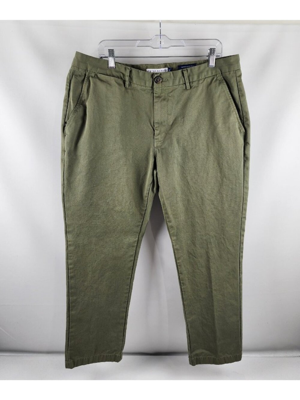 Peter Manning Pants Mens 38x28 Green Chino Garment Dyed Standard